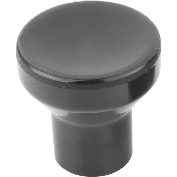 Mushroom Knob Size:3 D=M08, D1=33, Thermoset Black Polished, Comp:Stainless Steel Bright, Kipp, Mfr#: K1286.1308